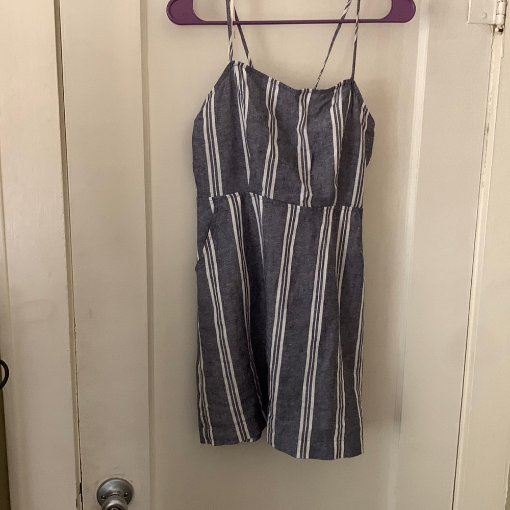 A blue and white sun dress from forever 21.